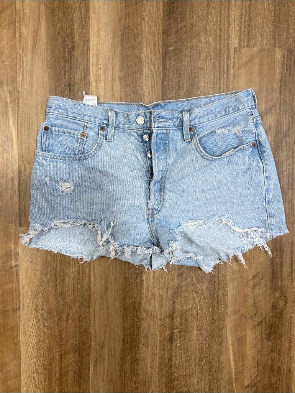 Levi's Light Blue Distressed Cutoff Jean Shorts